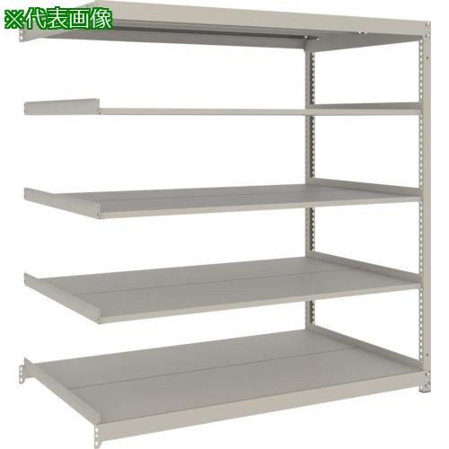 ■TRUSCO スチールラック 薄板ラック(棚板分割タイプ、耐荷重100Kg)1800×595×H1500 5段連結 ネオグレー〔品番:UL5665B〕【6626560:0】[店頭受取不可]