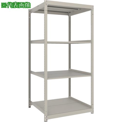 ■TRUSCO スチールラック 薄板ラック(棚板分割タイプ、耐荷重100Kg)1200&times;595&times;H1800 4段単体 ネオグレー〔品番:UL6464〕【6626565:0】[店頭受取不可]｜ホームセンターバロー　店