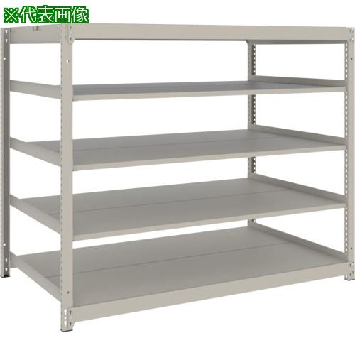 ■TRUSCO スチールラック 薄板ラック(棚板分割タイプ、耐荷重100Kg)1800&times;875&times;H1200 5段単体 ネオグレー〔品番:UL4695〕【6629711:0】[店頭受取不可]｜ホームセンターバロー　店