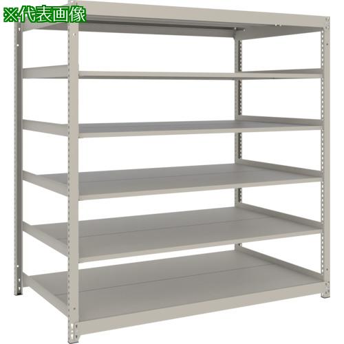 ■TRUSCO スチールラック 薄板ラック(棚板分割タイプ、耐荷重100Kg)1500×595×H1500 6段単体 ネオグレー〔品番:UL5566〕【6629743:0】[店頭受取不可]