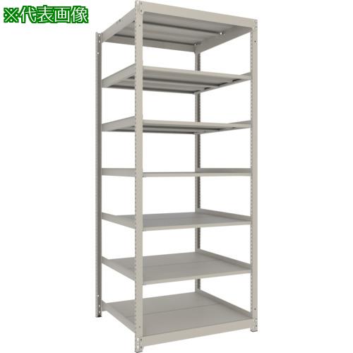 ■TRUSCO スチールラック 薄板ラック(棚板分割タイプ、耐荷重100Kg)1200×595×H2100 7段単体 ネオグレー〔品番:UL7467〕【6629762:0】[店頭受取不可]