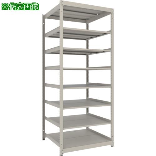 ■TRUSCO スチールラック 薄板ラック(棚板分割タイプ、耐荷重100Kg)900×875×H2400 8段単体 ネオグレー〔品番:UL8398〕【6631303:0】[店頭受取不可]