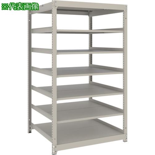 ■TRUSCO スチールラック 薄板ラック(棚板分割タイプ、耐荷重100Kg)1200×595×H1500 7段単体 ネオグレー〔品番:UL5467〕【6632881:0】[店頭受取不可]