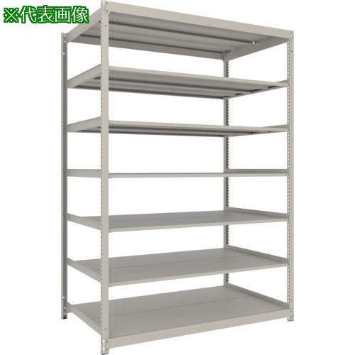 ■TRUSCO スチールラック 薄板ラック(棚板分割タイプ、耐荷重100Kg)1500×595×H2100 7段単体 ネオグレー〔品番:UL7567〕【6632900:0】[店頭受取不可]