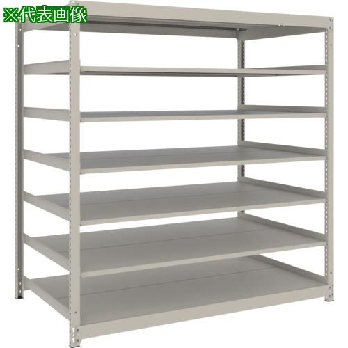■TRUSCO スチールラック 薄板ラック(棚板分割タイプ、耐荷重100Kg)1500×595×H1500 7段単体 ネオグレー〔品番:UL5567〕【6632950:0】[店頭受取不可]