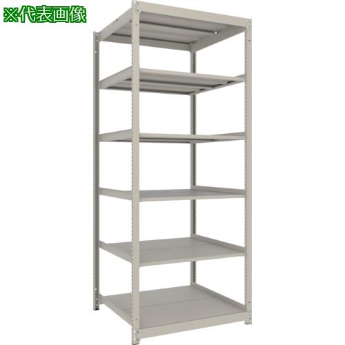 ■TRUSCO スチールラック 薄板ラック(棚板分割タイプ、耐荷重100Kg)900×595×H2400 6段単体 ネオグレー〔品番:UL8366〕【6634458:0】[店頭受取不可]
