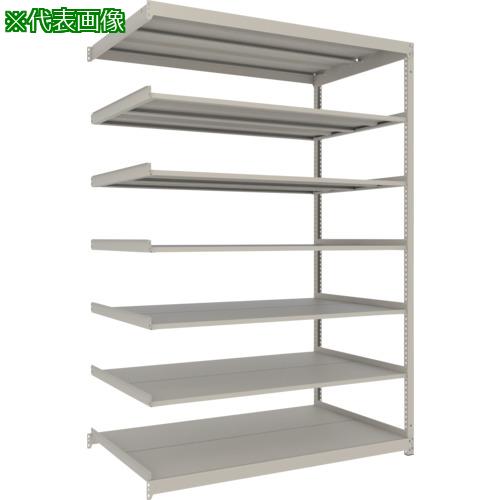 ■TRUSCO スチールラック 薄板ラック(棚板分割タイプ、耐荷重100Kg)1800×595×H2100 7段連結 ネオグレー〔品番:UL7667B〕【6634463:0】[店頭受取不可]