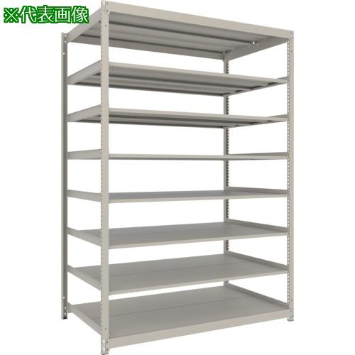 ■TRUSCO スチールラック 薄板ラック(棚板分割タイプ、耐荷重100Kg)1500&times;595&times;H2400 8段単体 ネオグレー〔品番:UL8568〕【6634490:0】[店頭受取不可]｜ホームセンターバロー　店