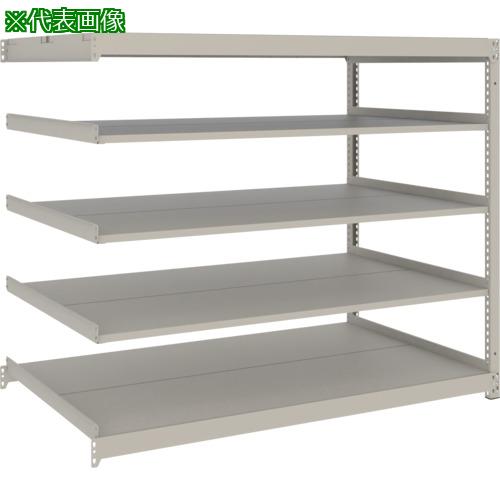 ■TRUSCO スチールラック 薄板ラック(棚板分割タイプ、耐荷重100Kg)1800×595×H1200 5段連結 ネオグレー〔品番:UL4665B〕【6634505:0】[店頭受取不可]