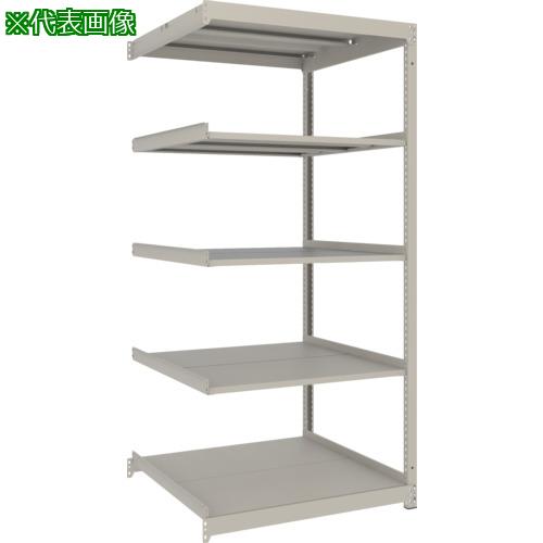 ■TRUSCO スチールラック 薄板ラック(棚板分割タイプ、耐荷重100Kg)1200&times;595&times;H1800 5段連結 ネオグレー〔品番:UL6465B〕【6634512:0】[店頭受取不可]｜ホームセンターバロー　店