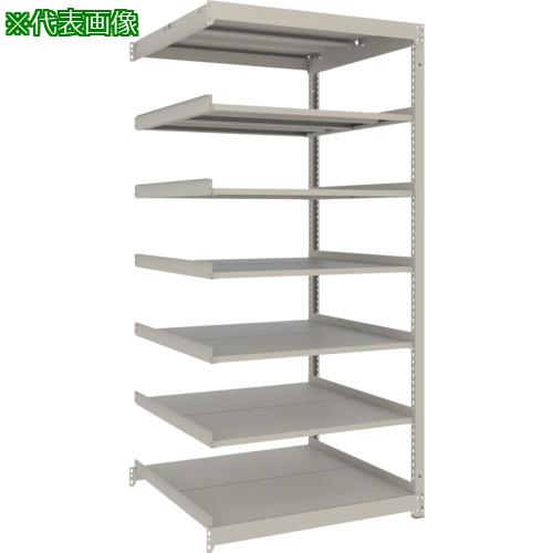 ■TRUSCO スチールラック 薄板ラック(棚板分割タイプ、耐荷重100Kg)1200×595×H1800 7段連結 ネオグレー〔品番:UL6467B〕【6634527:0】[店頭受取不可]