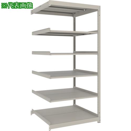 ■TRUSCO スチールラック 薄板ラック(棚板分割タイプ、耐荷重100Kg)1200×875×H1800 6段連結 ネオグレー〔品番:UL6496B〕【6634535:0】[店頭受取不可]