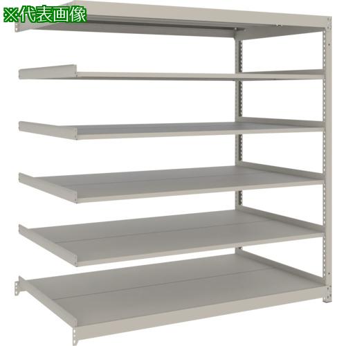 ■TRUSCO スチールラック 薄板ラック(棚板分割タイプ、耐荷重100Kg)1800&times;595&times;H1500 6段連結 ネオグレー〔品番:UL5666B〕【6634568:0】[店頭受取不可]｜ホームセンターバロー　店