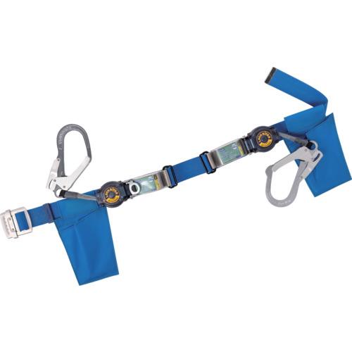 ■TSUYORON 胴ベルト型墜落制止用器具(巻取タイプ)ランヤード2丁掛け仕様 ロック機構付きロックリトラ 青 Mサイズ 幅50MM&times;長さ1200MM〔品番:TB2LRL593LRL5931BL4MBX〕【6634977:0】[店頭受取不可]｜ホームセンターバロー　店