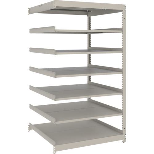 ■TRUSCO スチールラック 薄板ラック(棚板分割タイプ、耐荷重100Kg)900×875×H1500 7段連結 ネオグレー〔品番:UL5397B〕【6636056:0】[店頭受取不可]