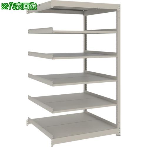 ■TRUSCO スチールラック 薄板ラック(棚板分割タイプ、耐荷重100Kg)1200×875×H1500 6段連結 ネオグレー〔品番:UL5496B〕【6636069:0】[店頭受取不可]