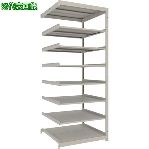 ■TRUSCO スチールラック 薄板ラック(棚板分割タイプ、耐荷重100Kg)900&times;875&times;H2400 8段連結 ネオグレー〔品番:UL8398B〕【6636133:0】[店頭受取不可]｜ホームセンターバロー　店