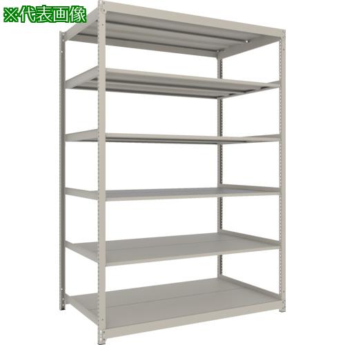 ■TRUSCO スチールラック 薄板ラック(棚板分割タイプ、耐荷重100Kg)1800&times;595&times;H2400 6段単体 ネオグレー〔品番:UL8666〕【6637637:0】[店頭受取不可]｜ホームセンターバロー　店