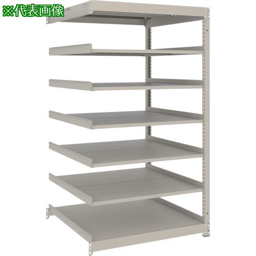■TRUSCO スチールラック 薄板ラック(棚板分割タイプ、耐荷重100Kg)1200×875×H1500 7段連結 ネオグレー〔品番:UL5497B〕【6637650:0】[店頭受取不可]