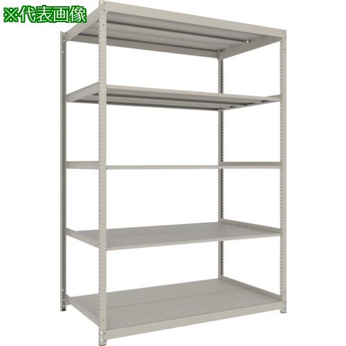 ■TRUSCO スチールラック 薄板ラック(棚板分割タイプ、耐荷重100Kg)1500×595×H2400 5段単体 ネオグレー〔品番:UL8565〕【6637665:0】[店頭受取不可]
