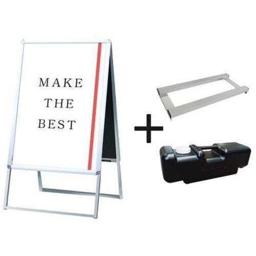 ■TOKISEI ポスターグリップスタンド看板 屋内用 B1両面シルバー ウエイトアーム・水タンクセット〔品番:PGSKB1RS3SET〕【6643288:0】[送料別途見積り][法人・事業所限定][外直送][店頭受取不可]