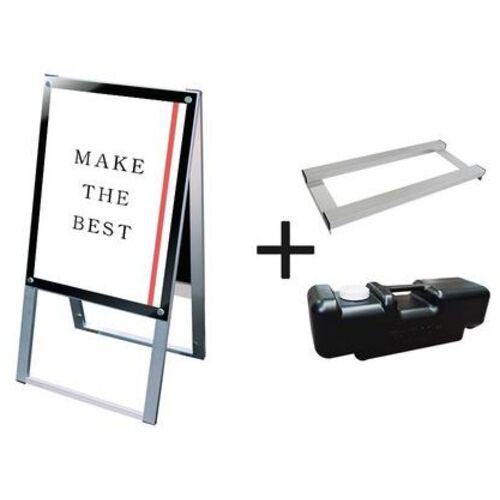■TOKISEI ポスター用スタンド看板 A2両面ブラック ウエイトアーム・水タンクセット〔品番:PSSKA2RB3SET〕【6644075:0】[送料別途見積り][法人・事業所限定][外直送][店頭受取不可]