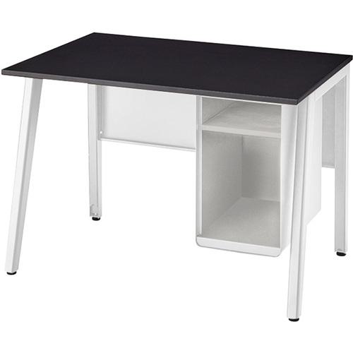■NAIKI ワークデスク(片袖デスク) フアナ HN型/天板:ブラック 本体:サテンホワイト/W1100&times;D685&times;H720〔品番:HN117TNSWBT〕【6655329:0】[送料別途見積り][法人・事業所限定][外直送][店頭受取不可]｜ホームセンターバロー　店