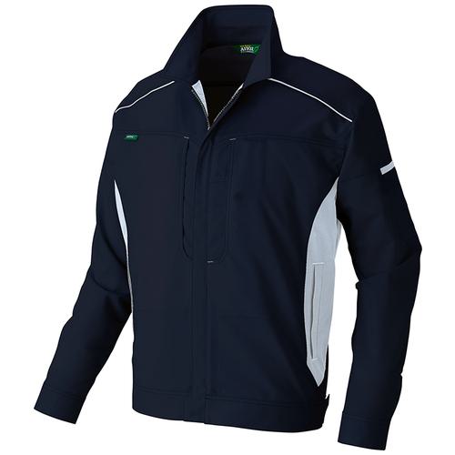 ■アイトス 長袖ブルゾン(男女兼用)AZ3530 ブラック×シルバーグレー L〔品番:AZ3530010L〕【6670410:0】[送料別途見積り][掲外取寄][店頭受取不可]