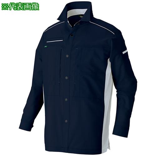 ■アイトス 長袖シャツ(男女兼用)AZ3535 ブラック×シルバーグレー 5L〔品番:AZ35350105L〕【6670445:0】[送料別途見積り][掲外取寄][店頭受取不可]