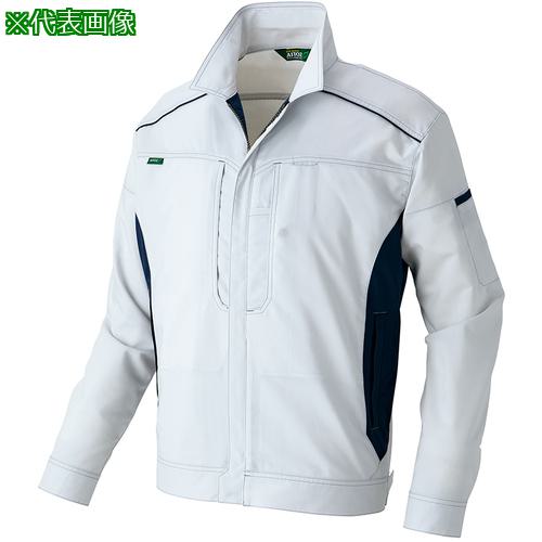 ■アイトス 長袖ブルゾン(男女兼用)AZ3530 シルバーグレー×ネイビー 6L〔品番:AZ35300036L〕【6670462:0】[送料別途見積り][掲外取寄][店頭受取不可]