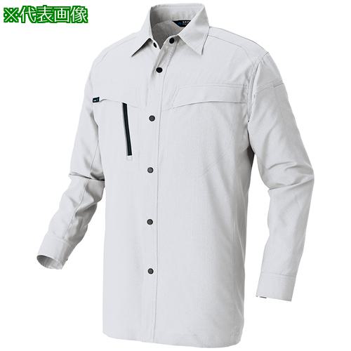 ■アイトス 長袖シャツ(男女兼用)AZ4135 高通気軽量スーパーストレッチ シルバーグレー M〔品番:AZ4135003M〕【6670484:0】[送料別途見積り][掲外取寄][店頭受取不可]