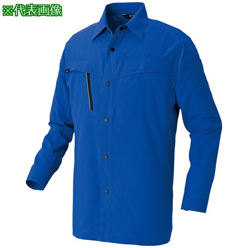 ■アイトス 長袖シャツ(男女兼用)AZ4135 高通気軽量スーパーストレッチ ブルー 3L〔品番:AZ41350063L〕【6670638:0】[送料別途見積り][掲外取寄][店頭受取不可]
