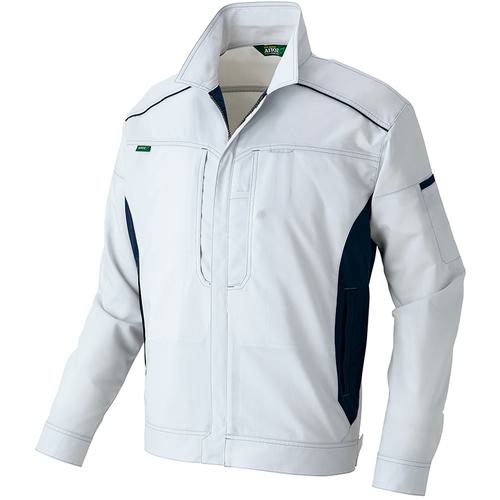 ■アイトス 長袖ブルゾン(男女兼用)AZ3530 シルバーグレー×ネイビー L〔品番:AZ3530003L〕【6670693:0】[送料別途見積り][掲外取寄][店頭受取不可]