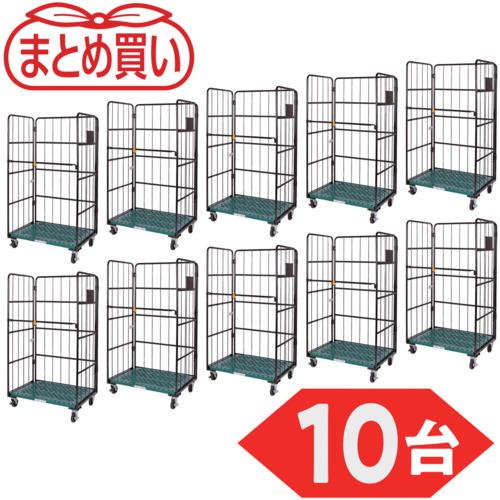 ■TRUSCO 【まとめ買い】カゴ車 ハイテナーエコノミー800X950X1700 樹脂底板旋回仕様 10台〔品番:THTXJ809517C10P〕【6670934:0】[法人・事業所限定][直送元][店頭受取不可]｜ホームセンターバロー　店