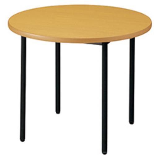 ■NAIKI ミーティングテーブル KMY型/天板:シルクウッド 脚:ブラック/W900×D900×H720〔品番:KMY90RBSN〕【6721453:0】[送料別途見積り][法人・事業所限定][掲外取寄][店頭受取不可]