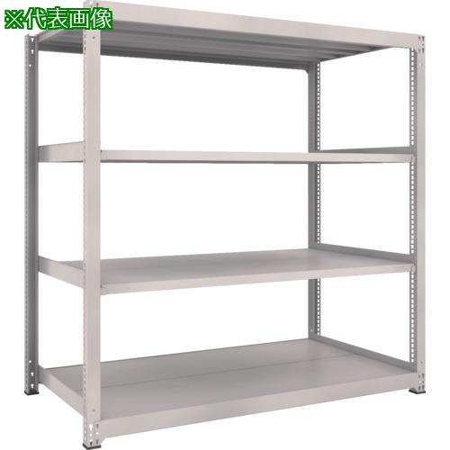 ■TRUSCO スチールラック M3型中量棚 1500&times;1121&times;H2100 4段 単体 ネオグレー〔品番:M375124〕【6734118:0】[店頭受取不可]｜ホームセンターバロー　店