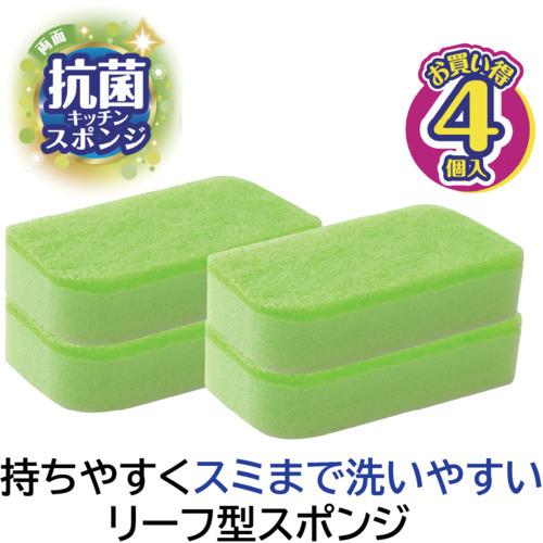 ■キクロン クリピカ 抗菌スポンジ4P《30個入》〔品番:139505〕【6801028×30:0】[送料別途見積り][掲外取寄][店頭受取不可]