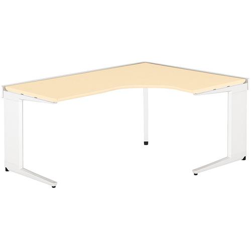 ■NAIKI ワークデスク(右用) トリアス TR型/天板:シルクウッド 本体:クリアーホワイト/W1600&times;D1200&times;H720〔品番:TRH1612CTRWS〕【6808596:0】[送料別途見積り][法人・事業所限定][外直送][店頭受取不可]｜ホームセンターバロー　店