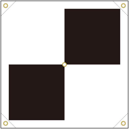■ユニット ドローン測量用対空標識 +型 白黒〔品番:38892〕【6809072:0】[送料別途見積り][掲外取寄][店頭受取不可]