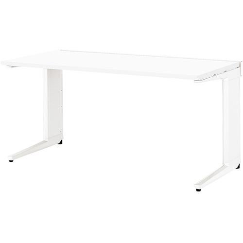 ■NAIKI 平デスク トリアス TR型/天板:ホワイト 本体:クリアーホワイト/W1400×D700×H720〔品番:TRH147FWH〕【6810213:0】[送料別途見積り][法人・事業所限定][外直送][店頭受取不可]