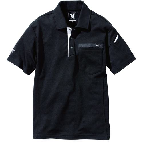 ■VILEA 半袖ポロシャツ S ブラック《3着入》〔品番:505S20〕【6813625×3:0】[送料別途見積り][掲外取寄][店頭受取不可]