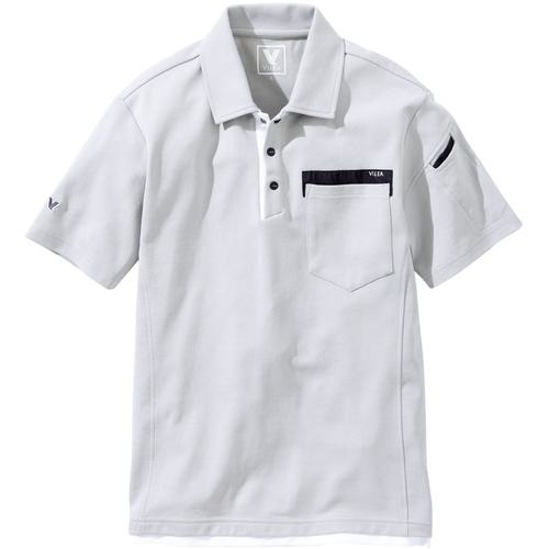 ■VILEA 半袖ポロシャツ S シルバーグレー《3着入》〔品番:505S39〕【6813643×3:0】[送料別途見積り][掲外取寄][店頭受取不可]