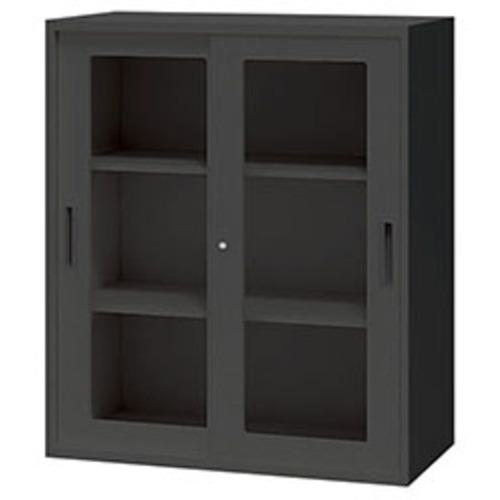 ■NAIKI ガラス引違い書庫(枠付) CWS型収納庫(ブラックタイプ)〔品番:CWS0911HGBB〕【6815045:0】[送料別途見積り][法人・事業所限定][外直送][店頭受取不可]｜ホームセンターバロー　店