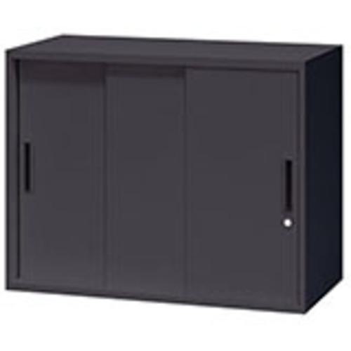 ■NAIKI スチール引違い書庫(3枚扉) CWS型収納庫(ブラックタイプ)〔品番:CWS0907H3BB〕【6815048:0】[送料別途見積り][法人・事業所限定][外直送][店頭受取不可]