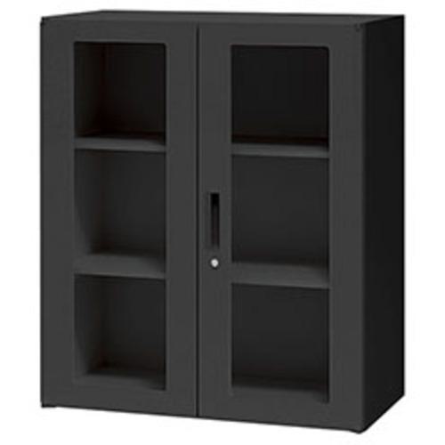 ■NAIKI ガラス両開き書庫 CWS型収納庫(ブラックタイプ)〔品番:CWS0911KGBB〕【6815066:0】[送料別途見積り][法人・事業所限定][外直送][店頭受取不可]｜ホームセンターバロー　店
