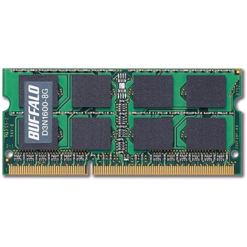 ■BUFFALO PC3-12800 204Pin DDR3 SDRAM S.O.DIMM 8GB〔品番:D3N16008G〕【6830045:0】[送料別途見積り][掲外取寄][店頭受取不可]
