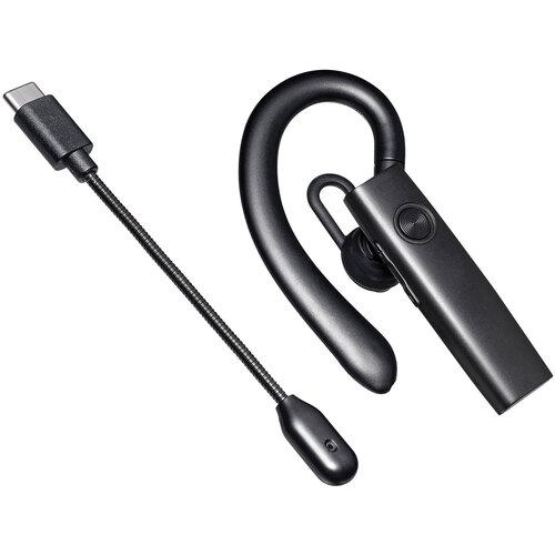 ■SANWA Bluetoothヘッドセット(外付けマイク付き)〔品番:MMBTMH61BK〕【6836484:0】[法人・事業所限定][直送元][店頭受取不可]