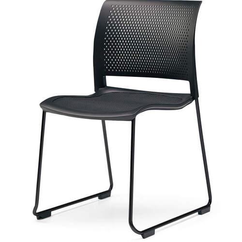 ■KOKUYO 会議イス スプライン ステンレス・サークル脚〔品番:K11E34BKE61〕【6837442:0】[送料別途見積り][法人・事業所限定][外直送][店頭受取不可]