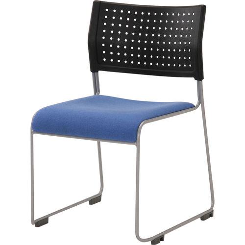 ■IRIS スタッキングチェア ライタス 背:樹脂 座:布地 ブルー〔品番:LTS110F〕【6860956:0】[送料別途見積り][掲外取寄][店頭受取不可]
