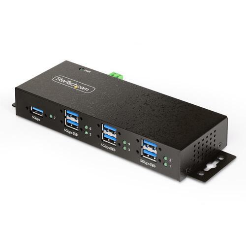 ■StarTech USBハブ/マネージドUSB/USB 3.2 Gen 1 Type-A/7ポート/産業用/ESDレベル4/業務用拡張ハブ〔品番:5G7AINDRMUSBAHUB〕【6880129:0】[法人・事業所限定][外直送元][店頭受取不可]